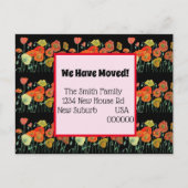 オレンジ色のポピー新しい住所はがき、移動している ポストカード (正面)