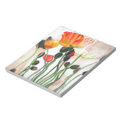 オレンジ色のポピー花の水彩画 ノートパッド (回転)