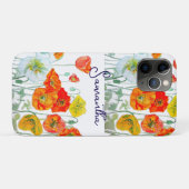 オレンジ色のポピー花柄ありがとう Case-Mate iPhoneケース (裏面(横))