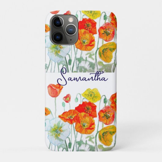 オレンジ色のポピー花柄ありがとう Case-Mate iPhoneケース (裏)