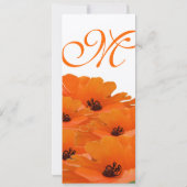 オレンジ色のポピー ウェディング 招待状 (裏面)