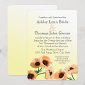 オレンジ色のポピー ウェディング 招待状 (正面/裏面)