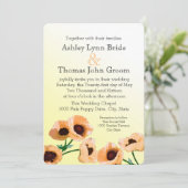 オレンジ色のポピー ウェディング 招待状 (スタンド正面)