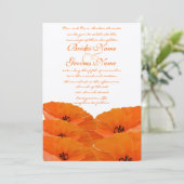 オレンジ色のポピー ウェディング 招待状 (スタンド正面)