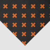 オレンジ色のポルカが黒に交差 薄葉紙 (詳細)