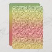 オレンジ色のポンチ オンブレ アブストラクト ベビーシャワー 招待状 (正面/裏面)