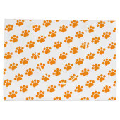 オレンジ色のポープリントパターン ラージペーパーバッグ (裏面)