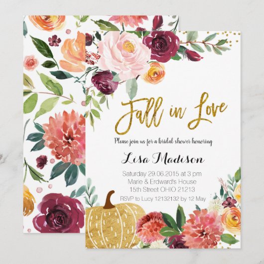 オレンジ色のマサラ 秋の恋への招待 招待状 (正面/裏面)