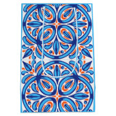 オレンジ色のマジョリカタイルパーソナライズされたの好み ミディアムペーパーバッグ (裏面)