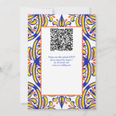 オレンジ色のマジョリ地中海のカのタイルtemplat 招待状 (裏面)