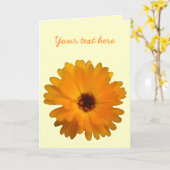 オレンジ色のマリゴールドのカスタマイズ可能なグリーティングカード カード (黄色い花)