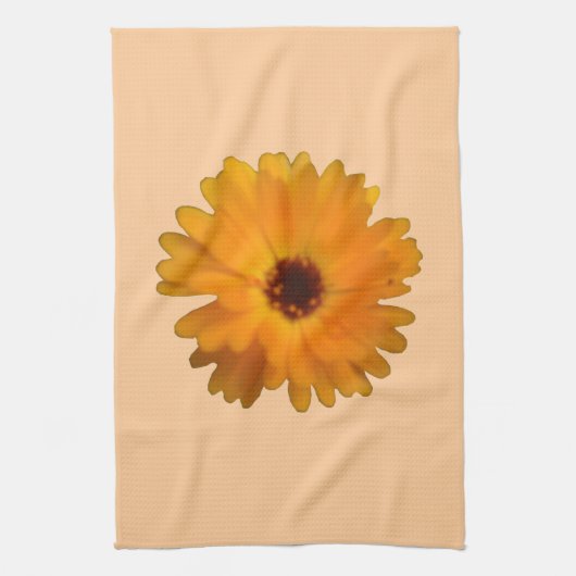 オレンジ色のマリゴールドのキッチンタオル キッチンタオル (縦)
