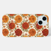 オレンジ色のマリーゴールドの花柄 Case-Mate iPhoneケース (裏面 (横))