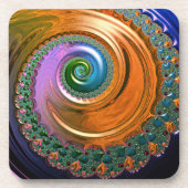 オレンジ色のマンデルブロー旋回プラスチックのコースター コースター (正面)