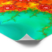 オレンジ色のマンデルブロー設定ズーム ポスター (角)