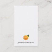 オレンジ色のミカンのロゴのスライス白黒ストライプ 名刺 (裏面)