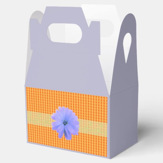 オレンジ色のミニダイヤモンドの花模様 フェイバーボックス (オープン)