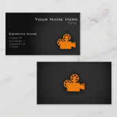 オレンジ色のムービーカメラ 名刺 (正面/裏面)