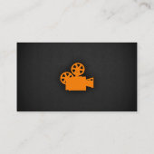 オレンジ色のムービーカメラ 名刺 (裏面)