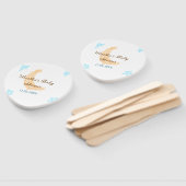 オレンジ色のムーンブルー星グリッター赤ちゃんシャワー輝く ハンドファン (組立なし)