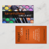 オレンジ色のメイクアップアーティストパレットブラシ名刺 名刺 (正面/裏面)