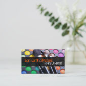 オレンジ色のメイクアップアーティストパレットブラシ名刺 名刺 (スタンド正面)