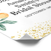 オレンジ色のメイン絞りブライダルシャワーウェルカムサイン ポスター (角)