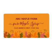 オレンジ色のメープル離れ縁どのメープルシロップラベル ラベル (正面)