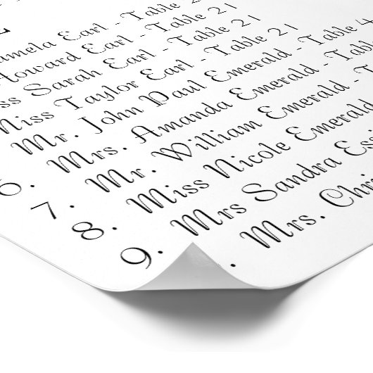 オレンジ色のモダンカーネーション・メイソン・ジャーの座席表 ポスター (角)