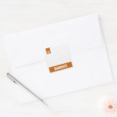 オレンジ色のモダンテクスチャ付き写真の卒業 スクエアシール (封筒)