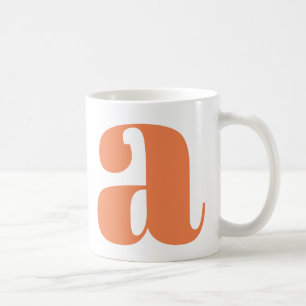 オレンジ色のモダンモノグラムイニシャル コーヒーマグカップ