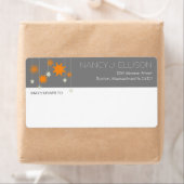 オレンジ色のモダン星の花火の輝きのアドレス ラベル (インサイチュ)