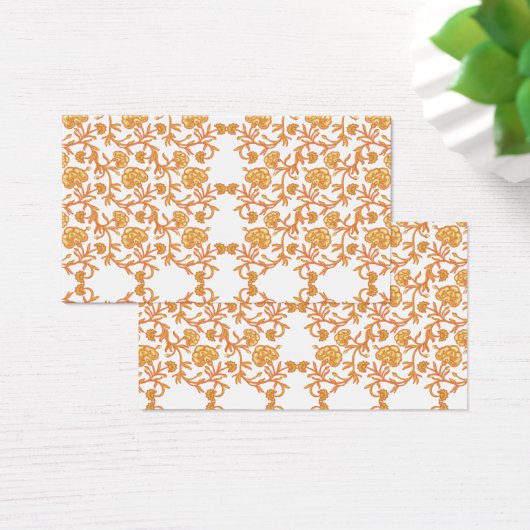オレンジ色のモチフリースを使用した対称花パターン (デスク)