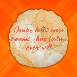 オレンジ色のモノグラムと金ゴールドの疑いが多くの夢を殺す ラウンドクッション