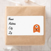 オレンジ色のモンスターアニメ ラベル (インサイチュ)