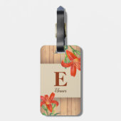 オレンジ色のユリの植物イラスト ラゲッジタグ (裏面縦)