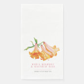 オレンジ色のユリの花の水彩結婚式 (正面)