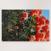 オレンジ色のユーカリ花の木 ジグソーパズル (横)