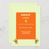 オレンジ色のユーモア 招待状 (正面/裏面)