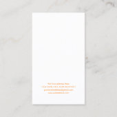 オレンジ色のヨガヴルカサナラインアートシンボル 名刺 (裏面)