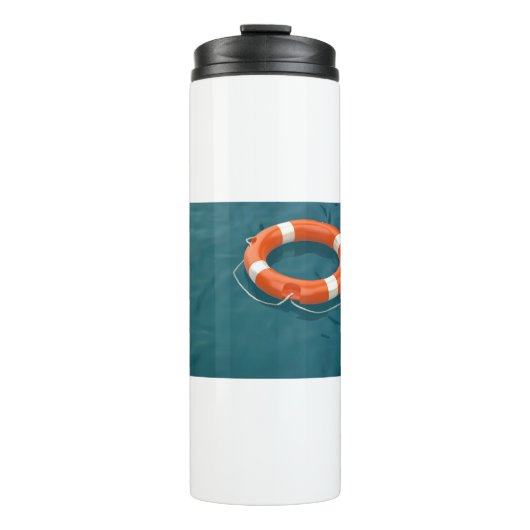 オレンジ色のライフブイリング タンブラー (正面)