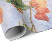 オレンジ色のランタンの花 ラッピングペーパー (ロールコーナー)