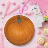 オレンジ色のリアルなハロウィーンカボチャ写真 ペーパープレート (パーティー)