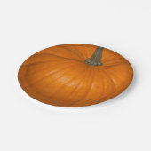 オレンジ色のリアルなハロウィーンカボチャ写真 ペーパープレート (アングル)