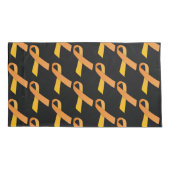 オレンジ色のリボンのタイル模様 枕カバー (裏面)