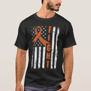 オレンジ色のリボン記号 – 白血病認識度_fullprint tシャツ