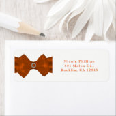 オレンジ色のリボン&ダイヤモンドのブライダルシャワーへの招待 ラベル (インサイチュ)