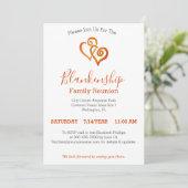 オレンジ色のリンクハート ファミリーリユニオン テンプレート (スタンド正面)