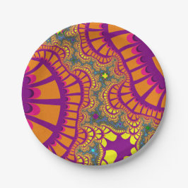 オレンジ色のレインボーリミックス ペーパープレート