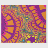 オレンジ色のレインボーリミックス ラッピングペーパー (フラット)